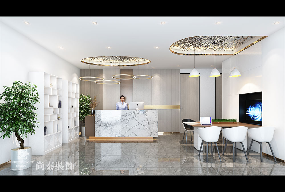 深圳龍華龍勝100平新材料公司辦公室設(shè)計效果圖