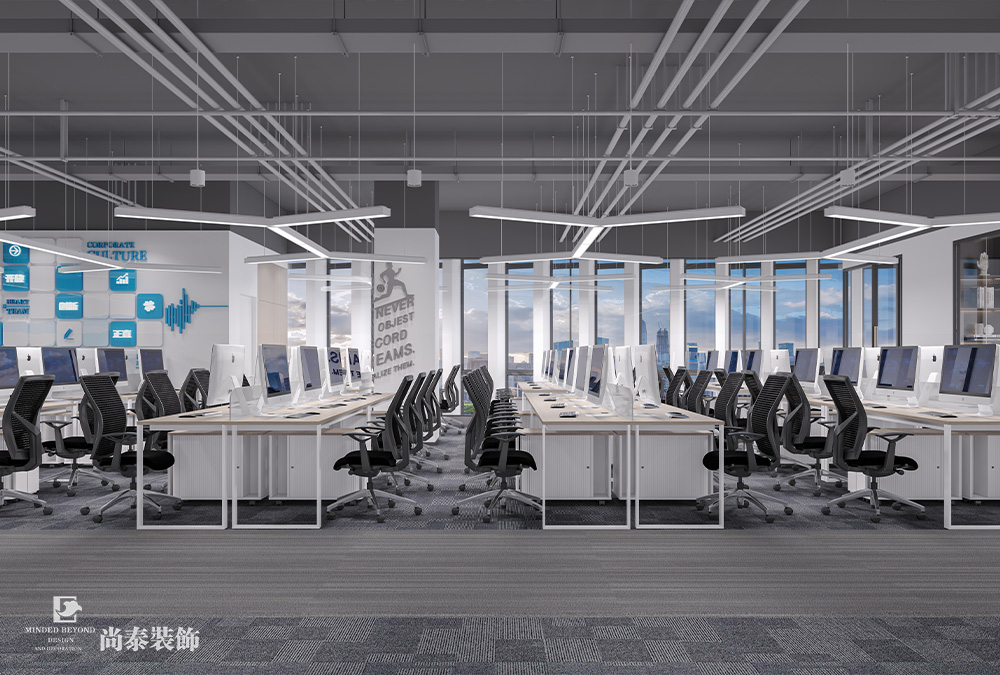 深圳南山軟件產(chǎn)業(yè)基地數(shù)字營銷公司420平米辦公室裝修設計案例